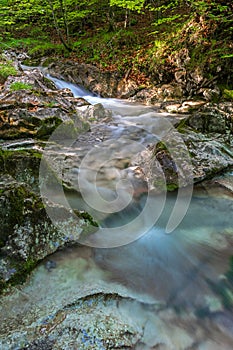 Kesselbach waterfall on Kesselberg mountain