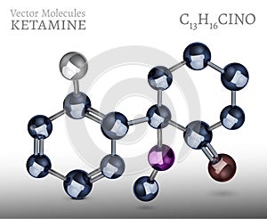 Ketamine, ketalar molecule. Structural chemical formula. Dissociative anesthetic. photo