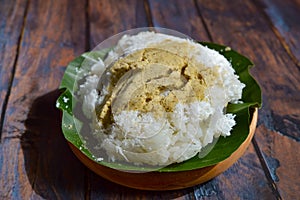 Ketan bubuk or powdered sticky rice photo