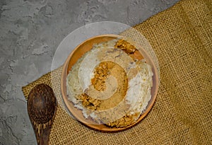 Ketan bubuk or powdered sticky rice traditional food photo