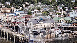 Ketchikan Alaska Waterfront and Town