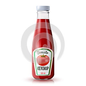 Ketchup Realistic Bottle