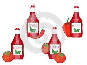Ketchup tomato label vector illustration
