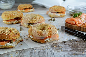 Keto Bagels with Cream Cheese, Smoked Salmon and Capers