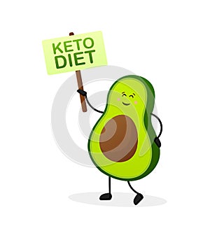 Keto diet concept in cartoon style. Isolated vector illustration. White background. Good diet.