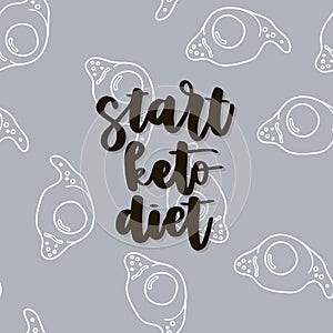 Keto diet hand drawn vector lettering.