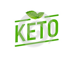 Keto diet lavel icon. High ketogenic protein diet supplement