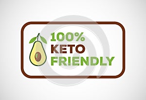 Keto friendly icon. Keto friendly and organic labels sign. Healthy natural product label design