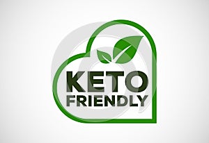 Keto friendly icon. Keto friendly and organic labels sign. Healthy natural product label design