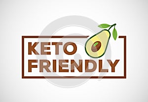 Keto friendly icon. Keto friendly and organic labels sign. Healthy natural product label design