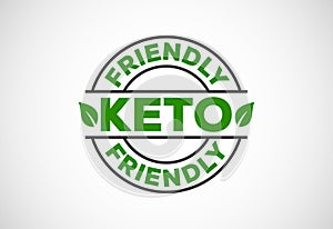 Keto friendly icon. Keto friendly and organic labels sign. Healthy natural product label design