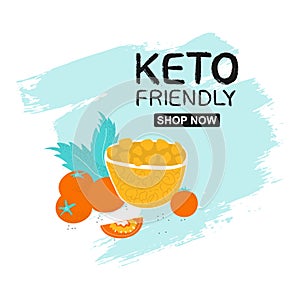 Keto friendly poster template with chickpeas photo