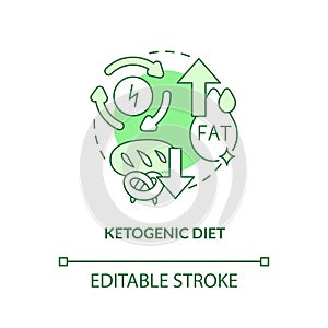 Ketogenic diet green concept icon