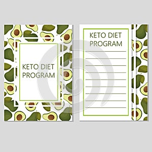 Ketogenic diet template, low carbs, high healthy fat