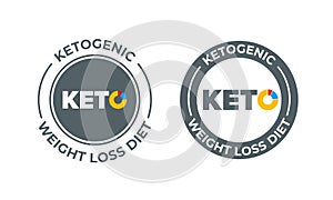 Ketogenic diet vector icon. 100 percent keto diet nutrition label