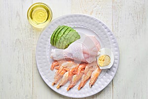 Ketogenic food concept - plate with high fat keto food
