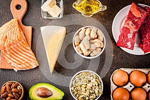 Ketogenic low carbs diet ingredients