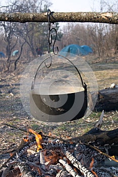 Kettle above the fire