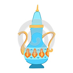 kettle arabic tea pot cartoon vector illustration