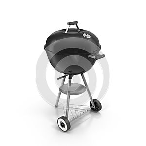 Kettle barbecue grill with cover isolated on white. 3D Illustration