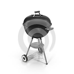 Kettle barbecue grill with cover isolated on white. 3D Illustration