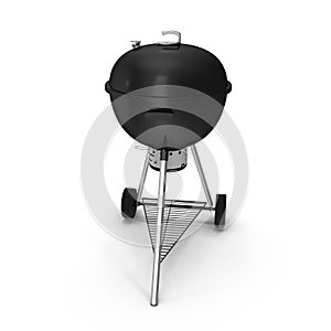 Kettle barbecue grill with cover isolated on white.