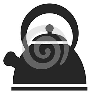 Kettle black icon. Boiling water pot symbol