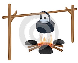 Kettle boil on stove