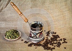 Kettle, cofee and cardamom