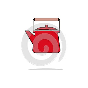 Kettle color thin line icon.Vector illustration