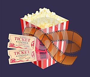 Kettle corn and Coupons, Cinema Roll, Film Vector