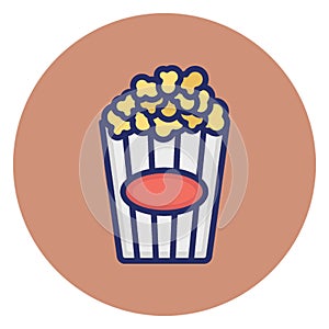 Kettle corn, popcorn Vector Icon which can easily edit