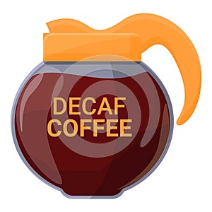 Kettle decaf icon, cartoon style