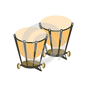 Kettle-drums on the white background