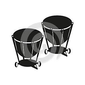 Kettle-drums on the white background