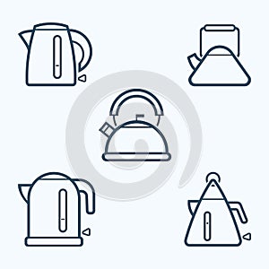 Kettle icon set, vector symbol.