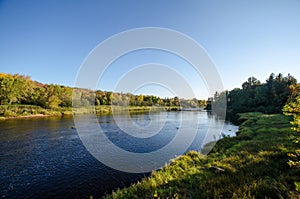 Kettle River in Banning State Park Minnesota during a sunny autumn day