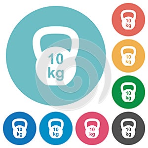 Kettlebel 10 Kg flat round icons