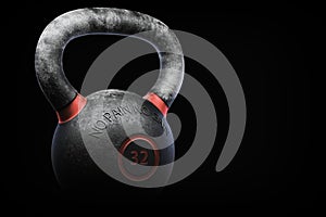 Kettlebell on black background