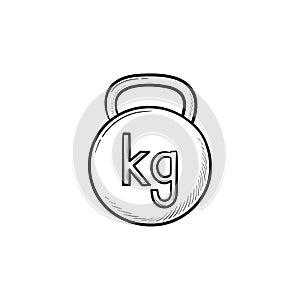 Kettlebell hand drawn outline doodle icon.