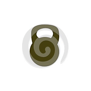 Kettlebell icon on gray background, flat design style. Vector il