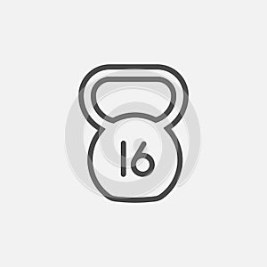 Kettlebell icon isolated on white background. Vector illustration