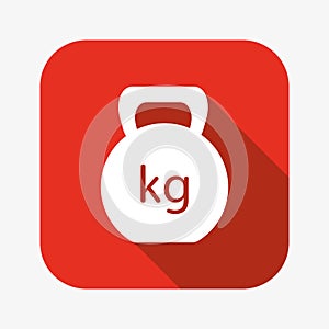 Kettlebell icon. Sport and fitness concept, weight loss workout symbol. Flat icon illustration