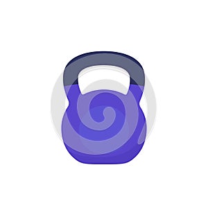 kettlebell icon on white, flat vector design