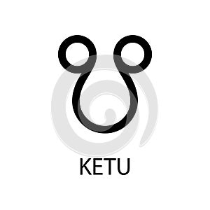 Ketu icon. Descending lunar node. Planet symbol. Vector black sign on white. Astrological calendar. Jyotisha. Hinduism