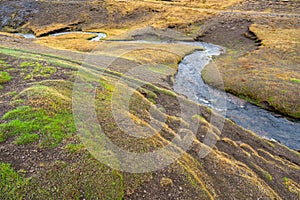 Ketubjorg bird cliffs in the Skagi peninsula. Creek used as leading lines.