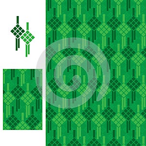 Ketupat icon seamless pattern