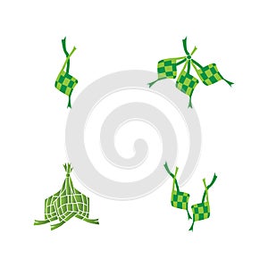 Ketupat lebaran idul fitri logo vector template