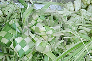 Ketupat, special dish served at Ied Fitr celebration in Indonesia