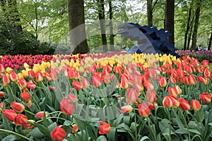 Art with tulips in the Keukenhof photo